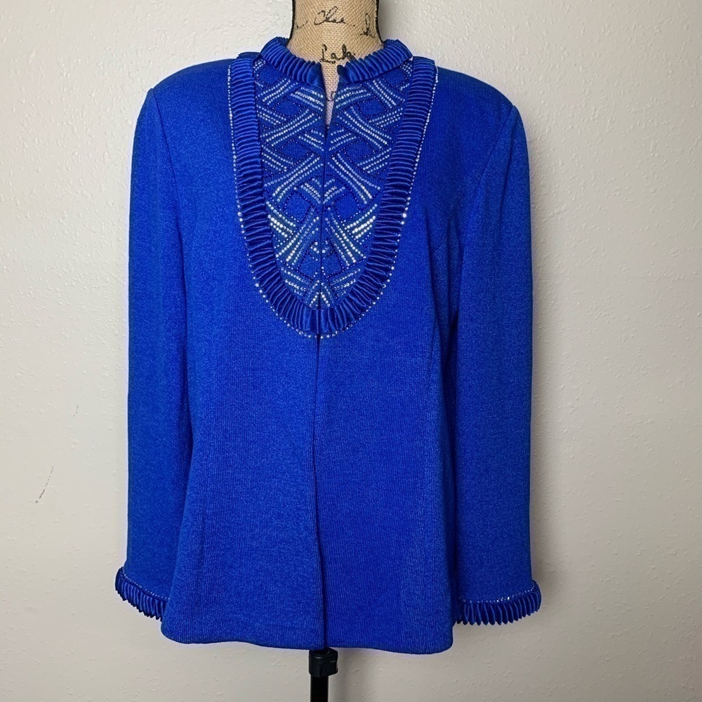 VTG Dominique Palacios (Italian Designer) Dressy Old Money Jacket Cobalt Blue XL
